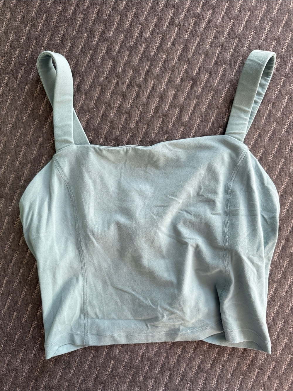 Free People Sage Green Square-Neck Cropped Camisole